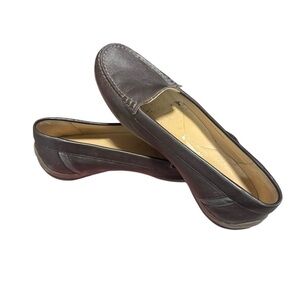 Geox Respira Womens Preppy Career Loafers Brown Moc Croc Leather Size 8 Slip On